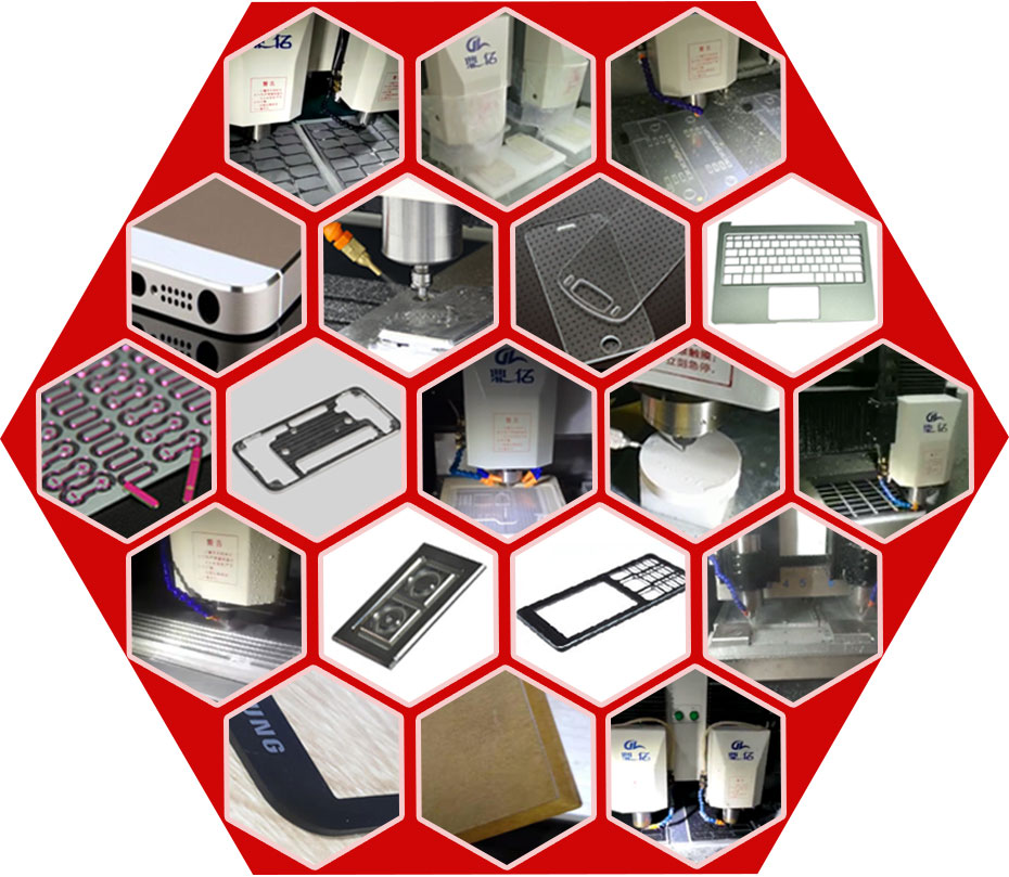 玻璃精雕機加工出19種不同的產品